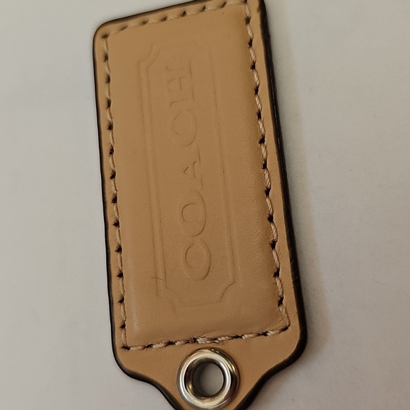 Coach Accessories - Coach Hang tag Large Leather Beige EUC